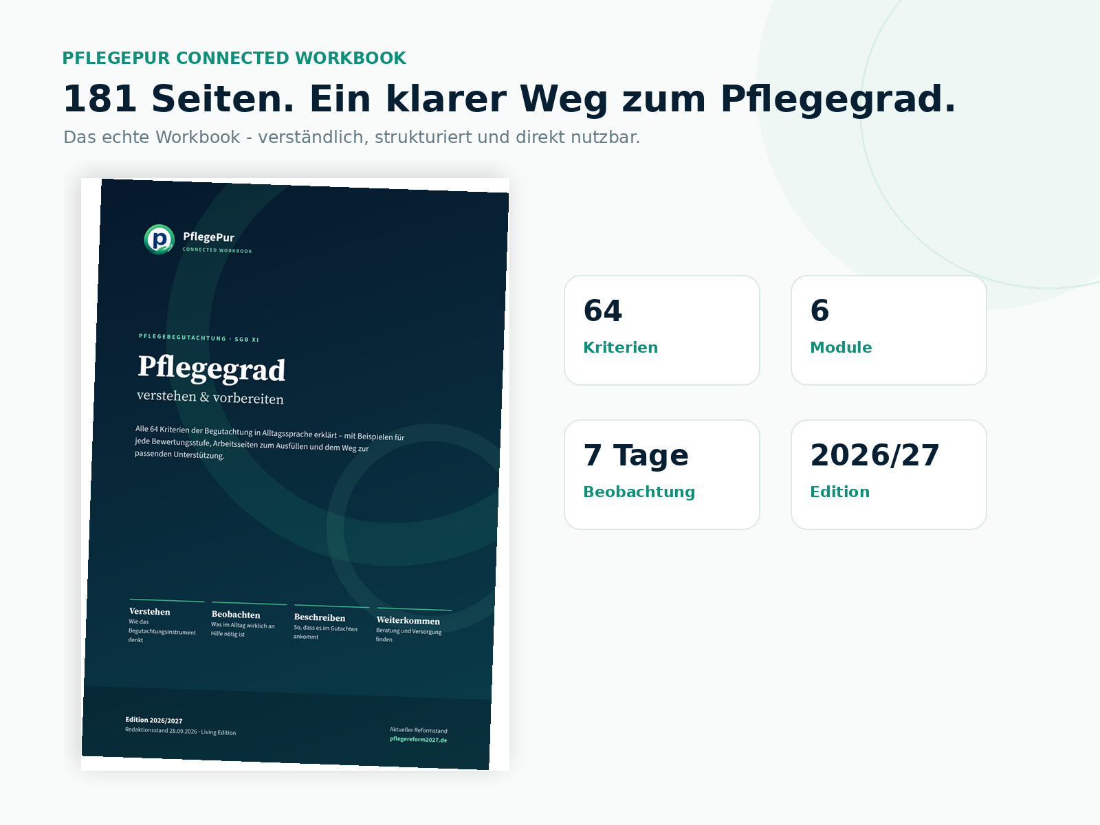 Pflegegrad verstehen & vorbereiten – Das PflegePur Connected Workbook · Einblick 1