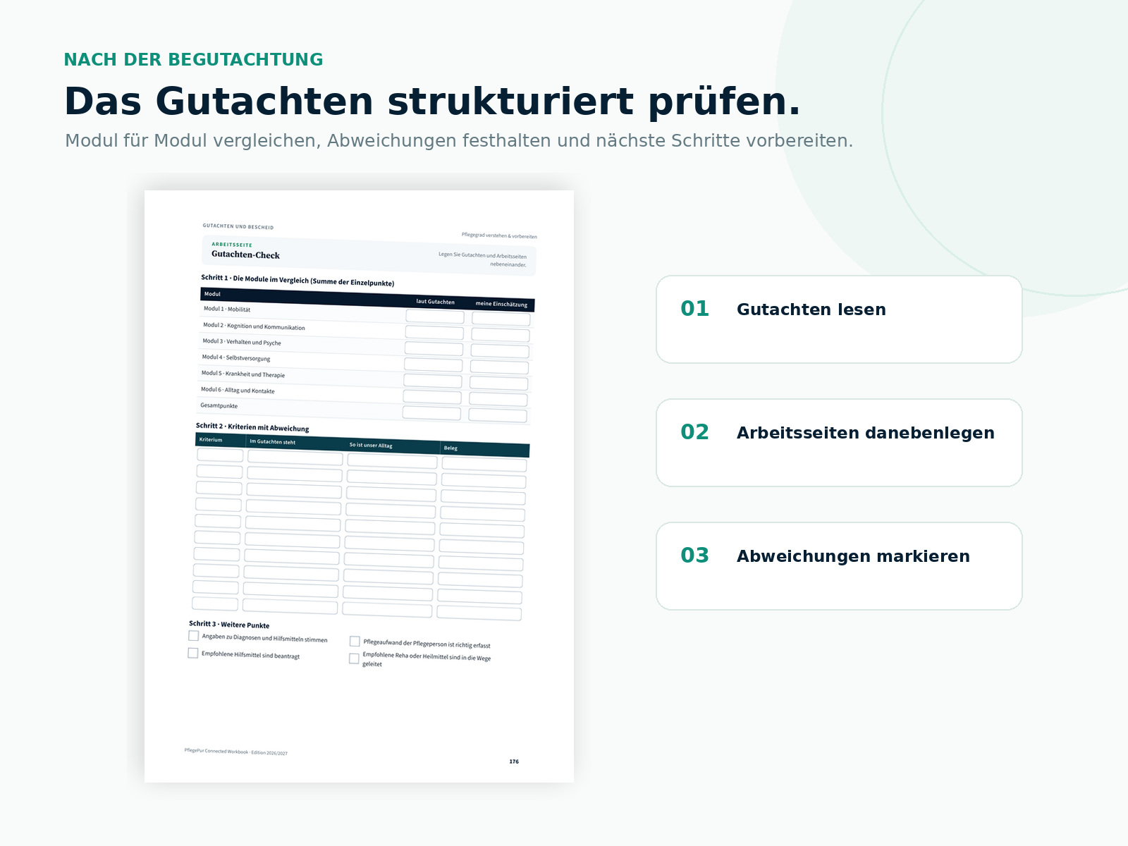 Pflegegrad verstehen & vorbereiten – Das PflegePur Connected Workbook · Einblick 5