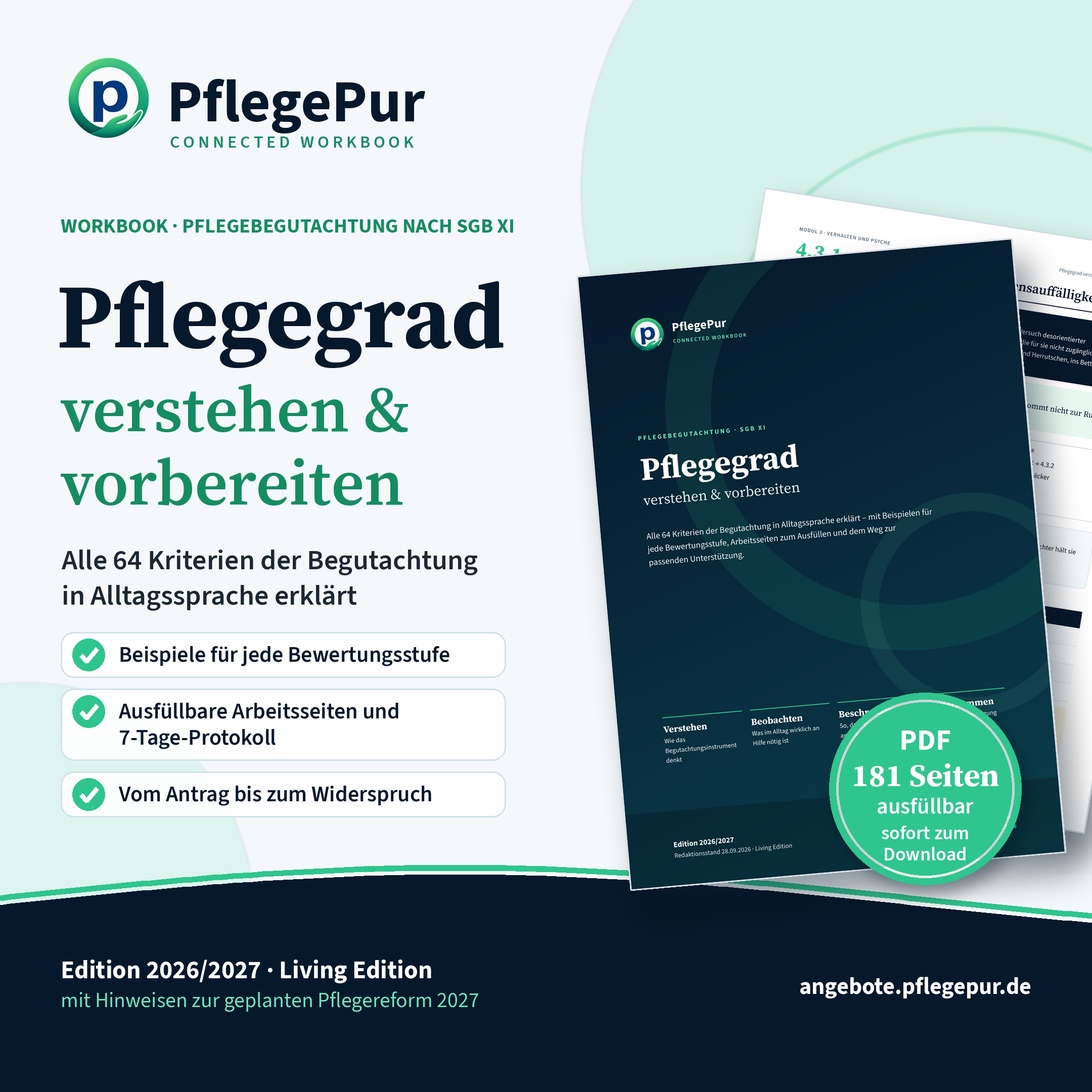 Pflegegrad verstehen & vorbereiten – Das PflegePur Connected Workbook